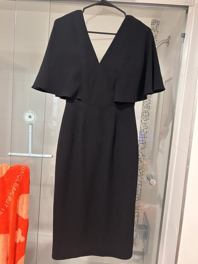 Dress the Population Louisa Flutter-Sleeve Dress Black Size S