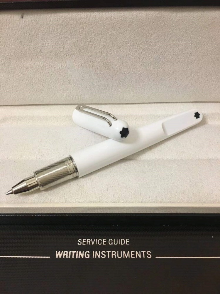 Deluxe Magnet Series White - Silver Clip 0.7mm Rollerball Pen No Box