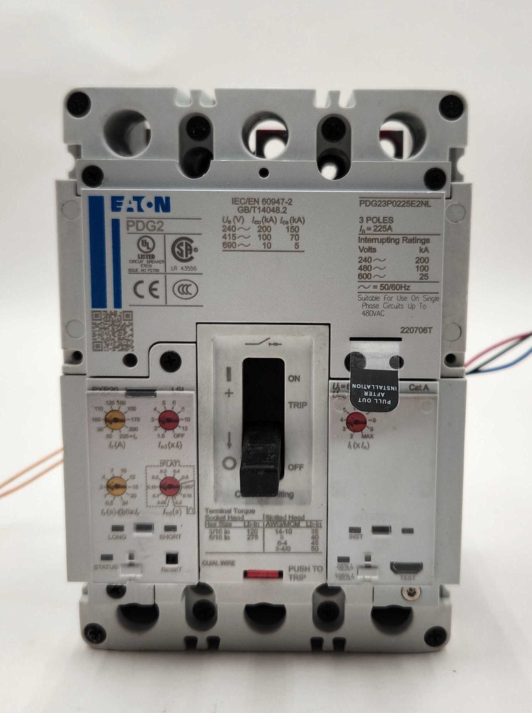 Eaton PDG23P0225E2NL Circuit Breaker 225A 3P 600V 3PH PDG 225 Amp 3 Pole
