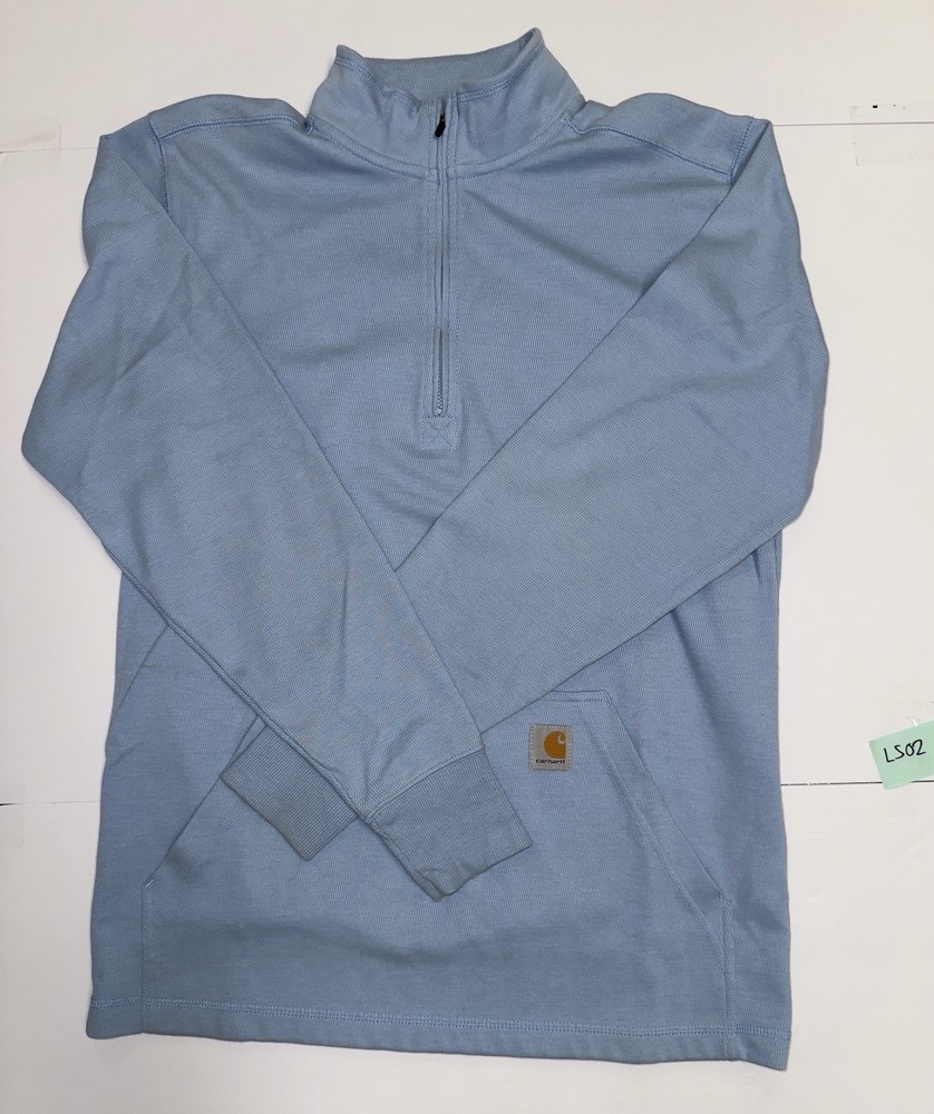 Carhartt Men's Relaxed Fit Long Sleeve Quarter Zip Pullover Size Medium Blue