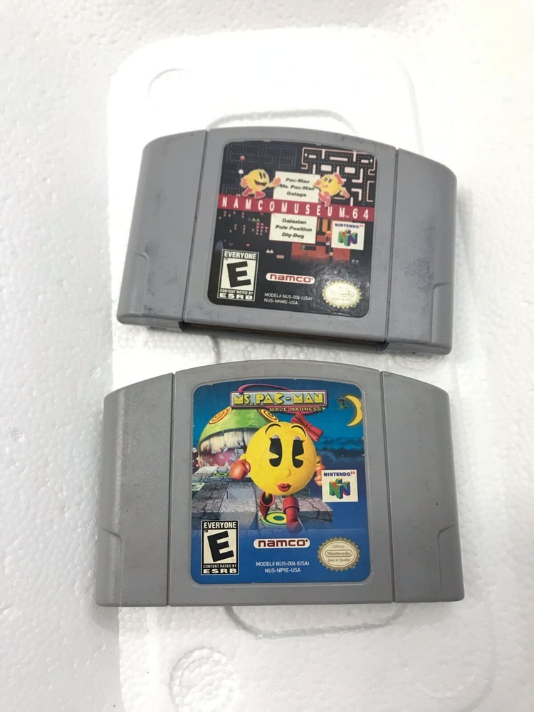 Ms. Pac-Man Maze Madness  Game Cartridge  And Namco Museum N64