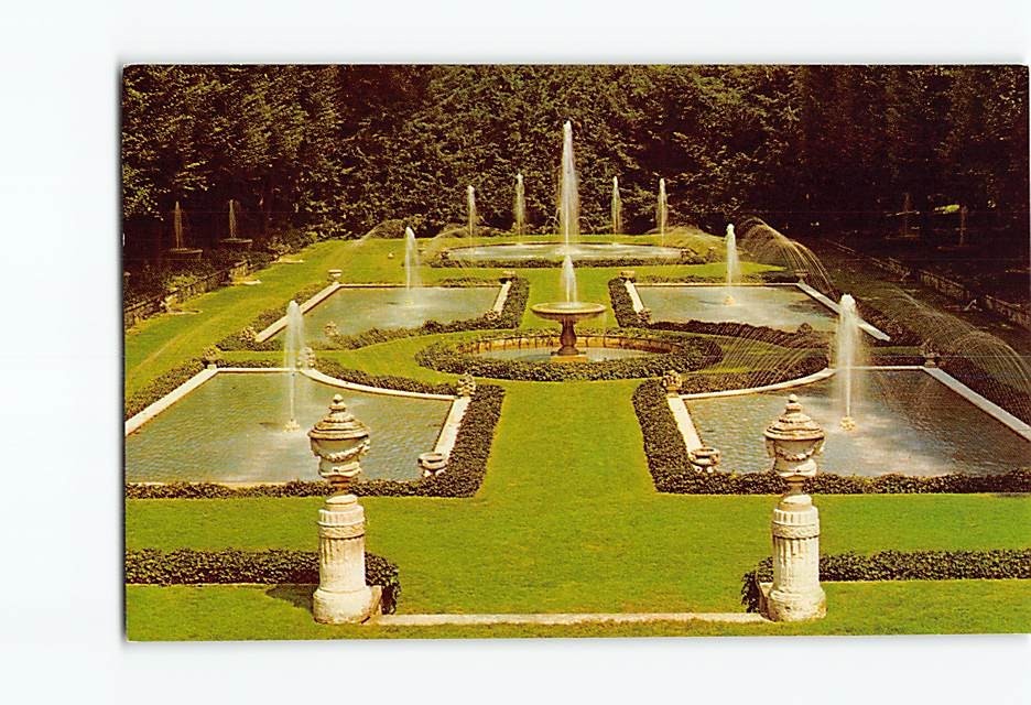 Postcard Italian Water Garden Longwood Gardens Kennett Square Pennsylvania USA