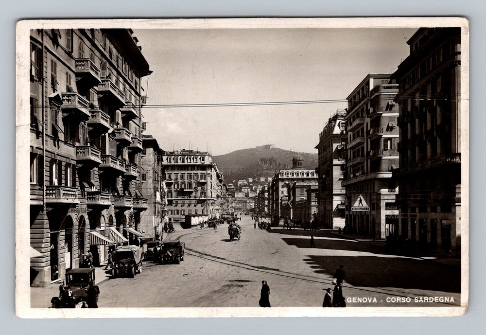 Italy- Genova Public Market Standard Souvenir Postal Old Vintage c1938 Postcard