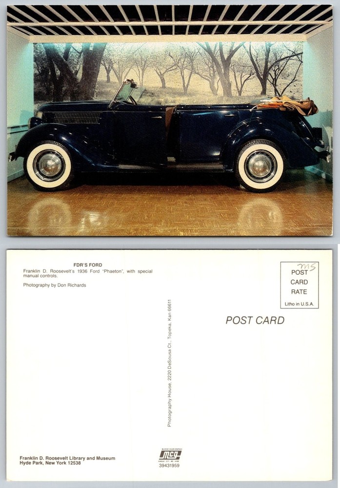 FDR's 1936 Ford Phaeton Postcard - Franklin D. Roosevelt Library Museum