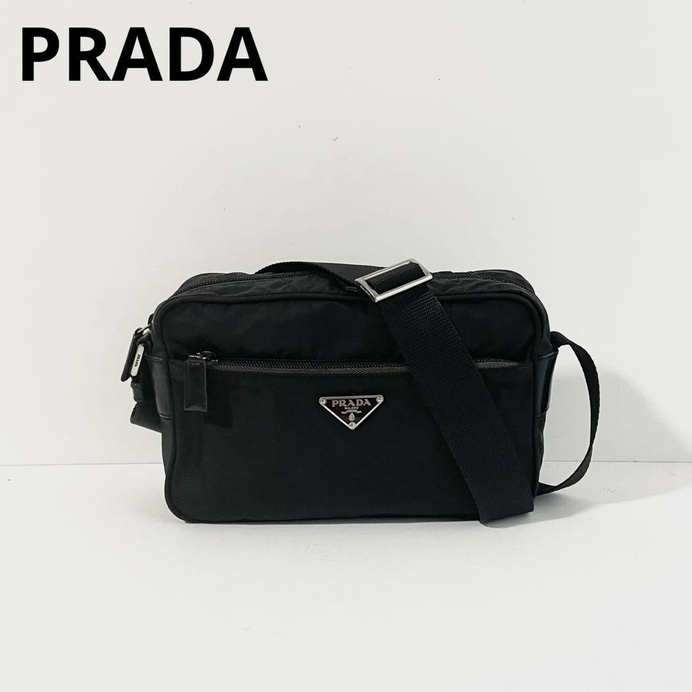 Prada Nylon and Leather Camera Shoulder Bag