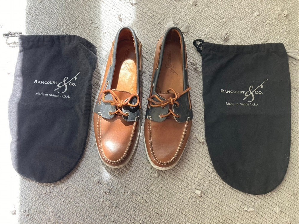 Rancourt Leather Boat Shoes Size 12D, worn once! Handmade Maine Quality