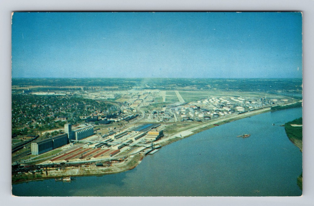 Kansas City KS-Kansas Aerial Of Fairfax Industrial District Vintage Postcard PC