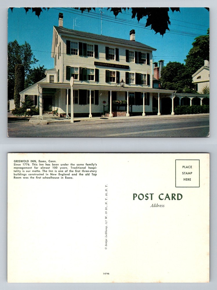 Essex CT-Connecticut Griswold Inn Historic Building Street View Vintage Postcard