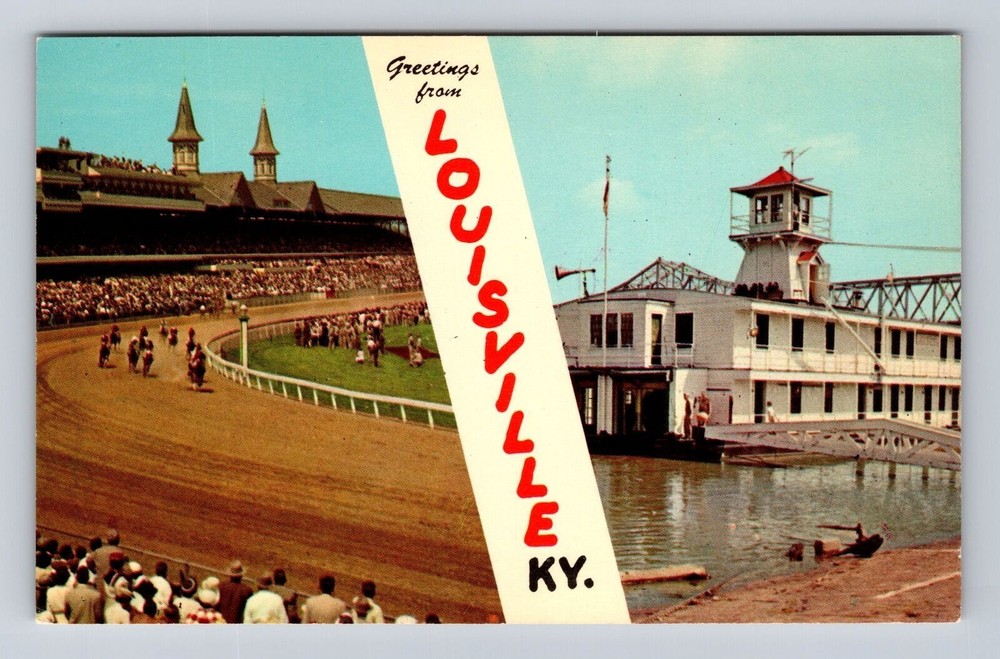 Louisville KY-Kentucky, General Banner Greeting, Antique Vintage Postcard