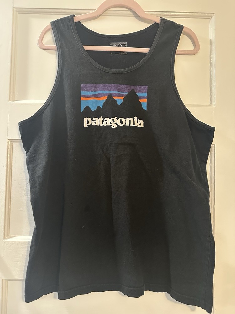 Patagonia Men’s Black Graphic Logo Tank Top Size Large