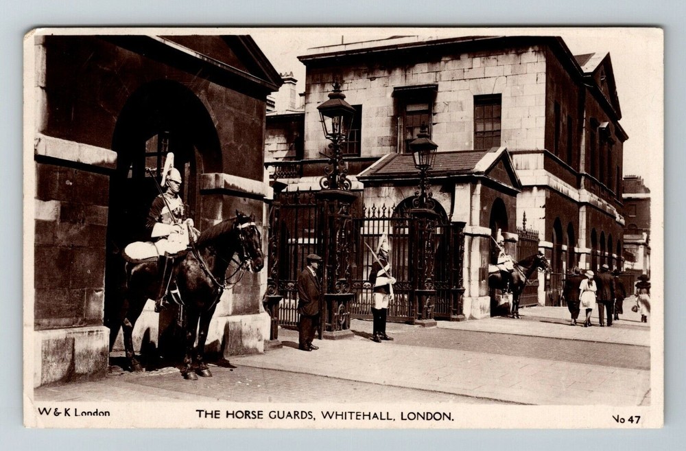 RPPC-London UK United Kingdom, The Horse Guards Whitehall RPPC Vintage Postcard