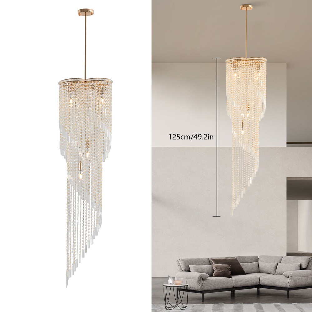 Luxury Crystal Chandelier Ceiling Light Pendant Lamp Pendant Fixture Living Room