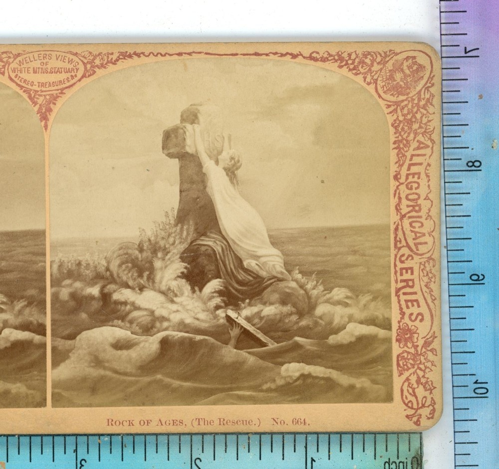 Rock of Ages The Rescue F.G. Weller Early Genre Stereoview