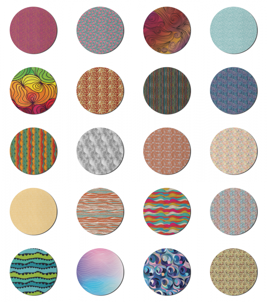 Ambesonne Grunge Abstract Round Non-Slip Rubber Gaming Mousepad 8 Inch Modern Design