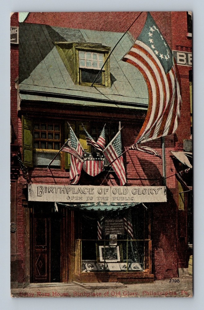 Vintage Betsy Ross House Philadelphia Birthplace of Old Glory Postcard
