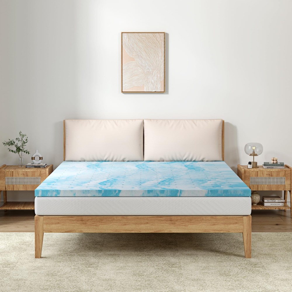 2 Inch Twin Size Memory Foam Mattress Topper, Infused Memory Foam Bed Topper,...