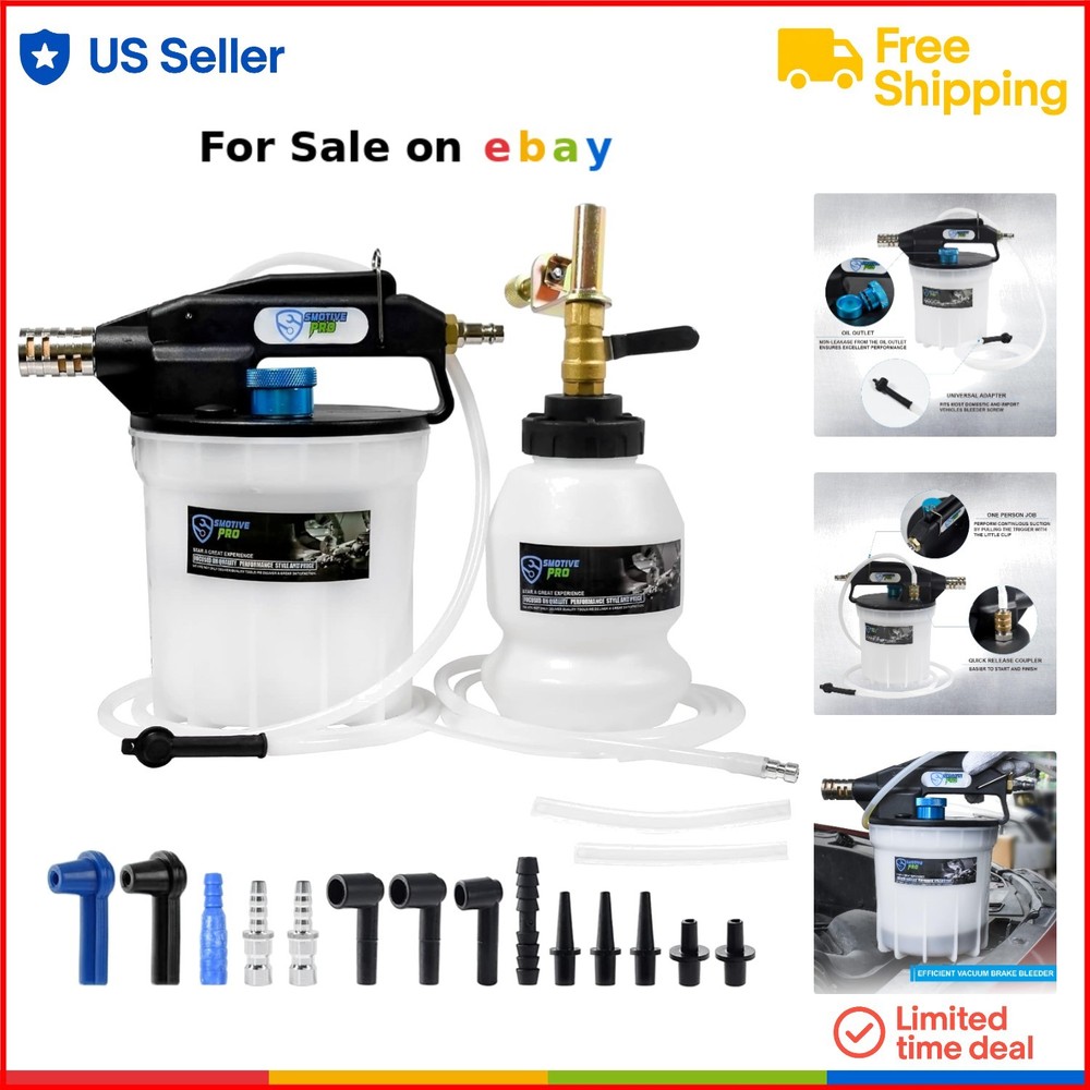Pneumatic Vacuum Brake Bleeder Kit 2L Fluid Extractor Pump for Cars Trucks