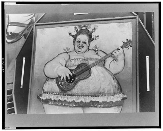 Rutland Vermont 1941 Vermont State Fair Sideshow Poster Fat Lady Guitar