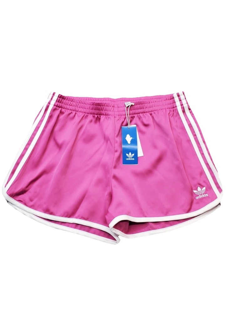 Adidas Originals Women’s Sprinter Shorts Pink 3-Stripes Elastic Waist KC3876- XL