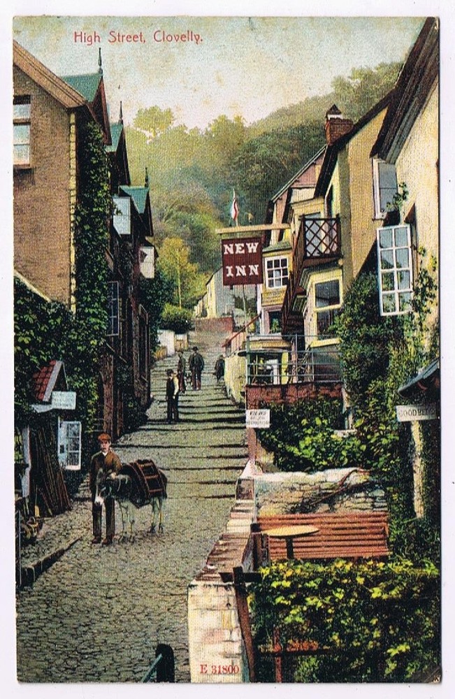 Postcard High Street Clovelly Devon England UK A