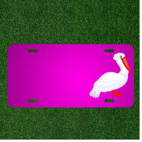 Personalized Car License Plate with Custom Pelican Seabird Name Design