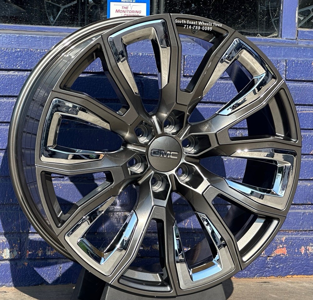 22” New 2024 GMC Sierra Yukon Fr207 GREY CHROME WHEELS CHEVY Tahoe Silverado