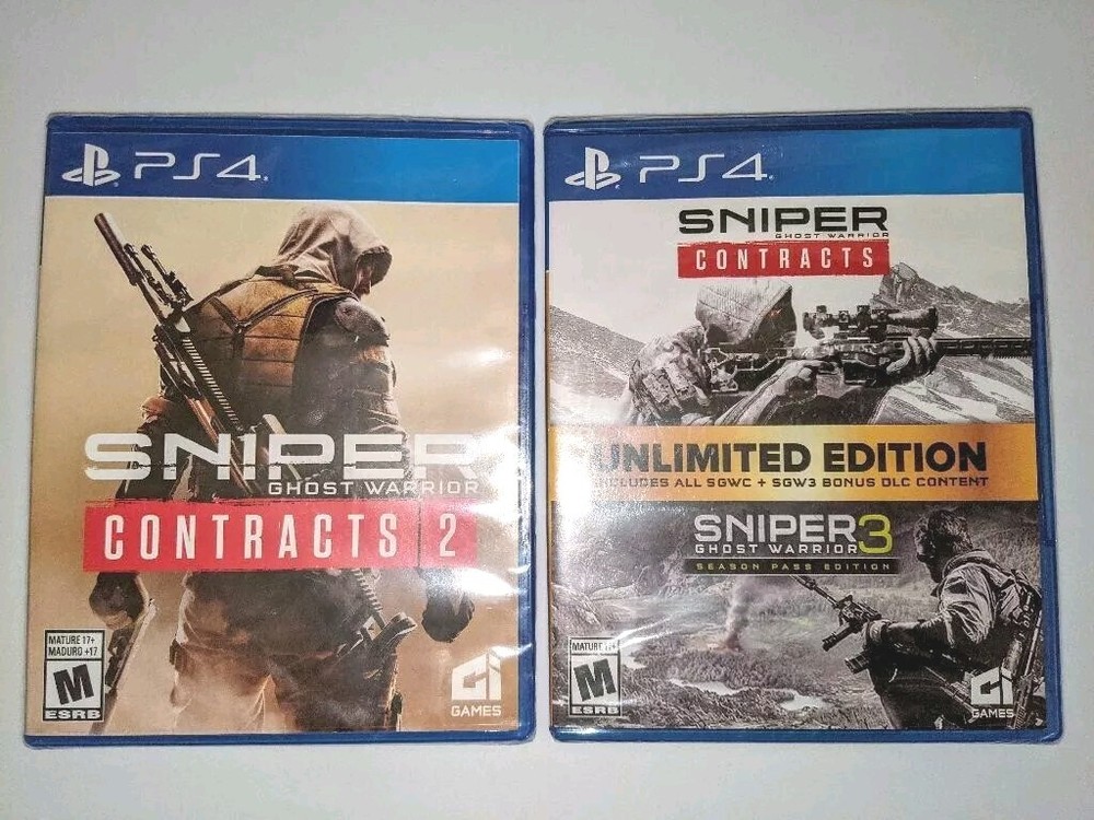 Sniper Ghost Warrior Contracts 1 &2 SGW3 Playstation 4 PS4 Bundle Sealed SGWC1