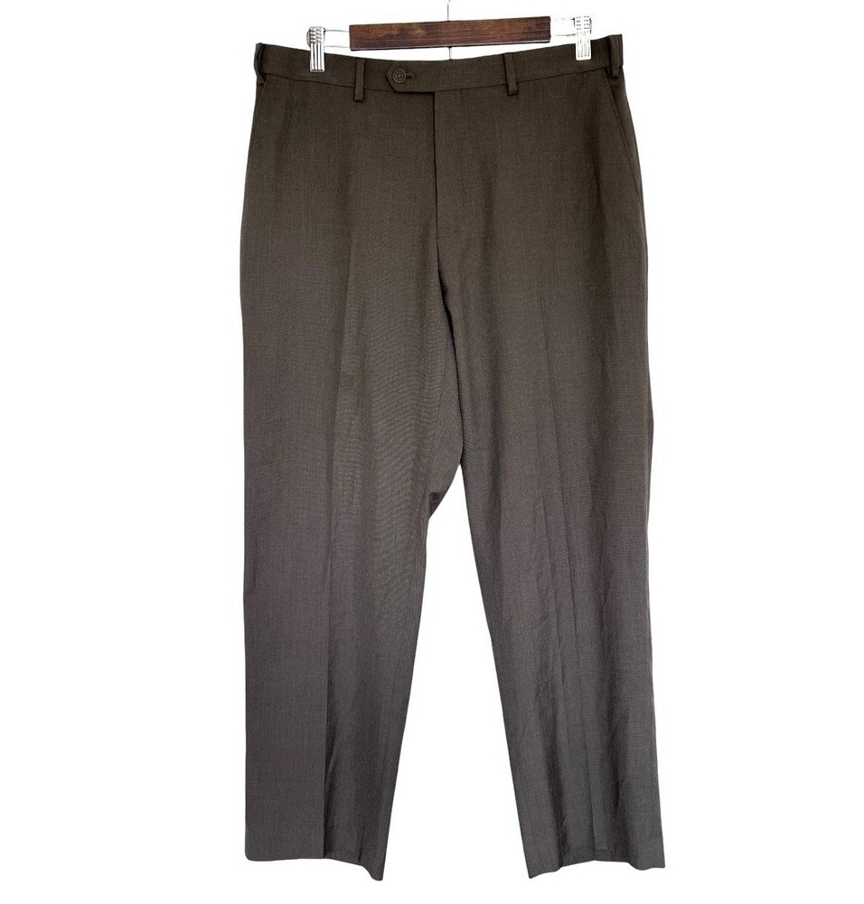 NWT Izod Dress Pants Men’s Size 34X29 Brown Zipper Pockets Career Wear Business