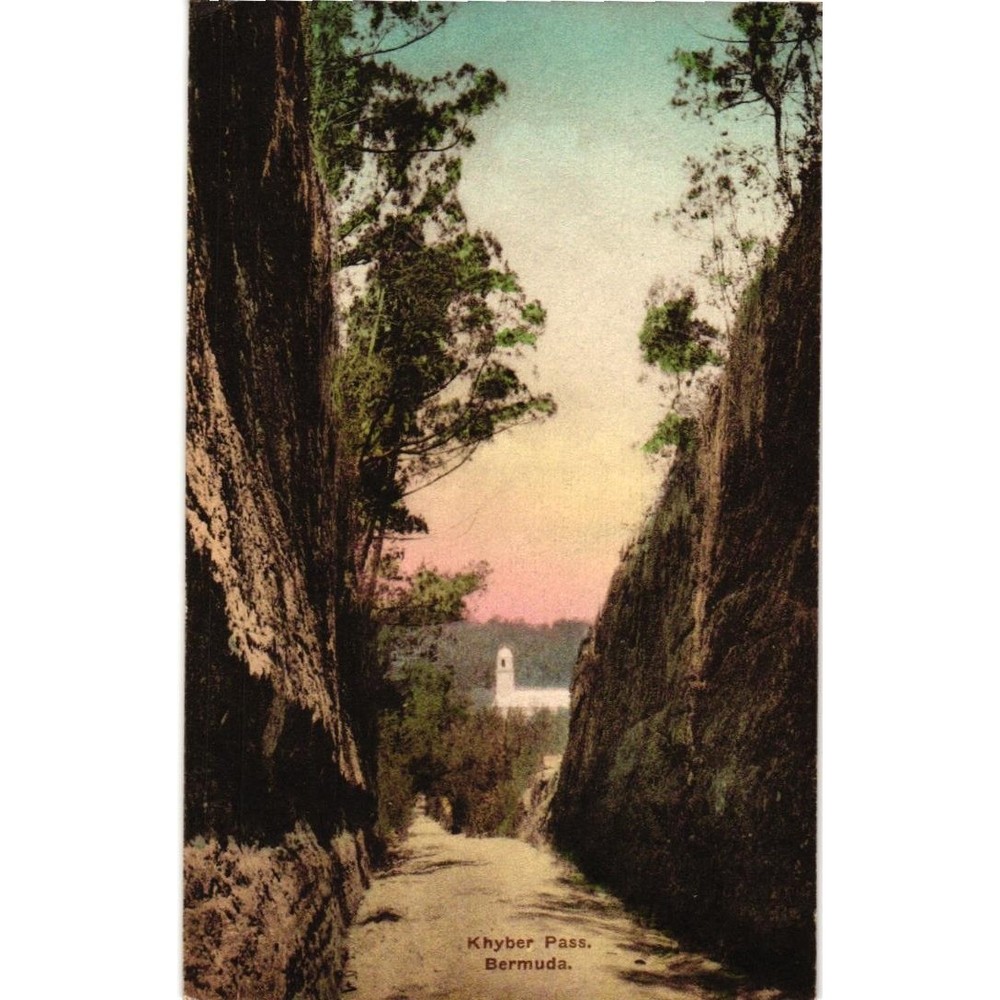 Vintage Khyber Pass Bermuda Hand Colored Postcard Princess Hotel Albertype Co