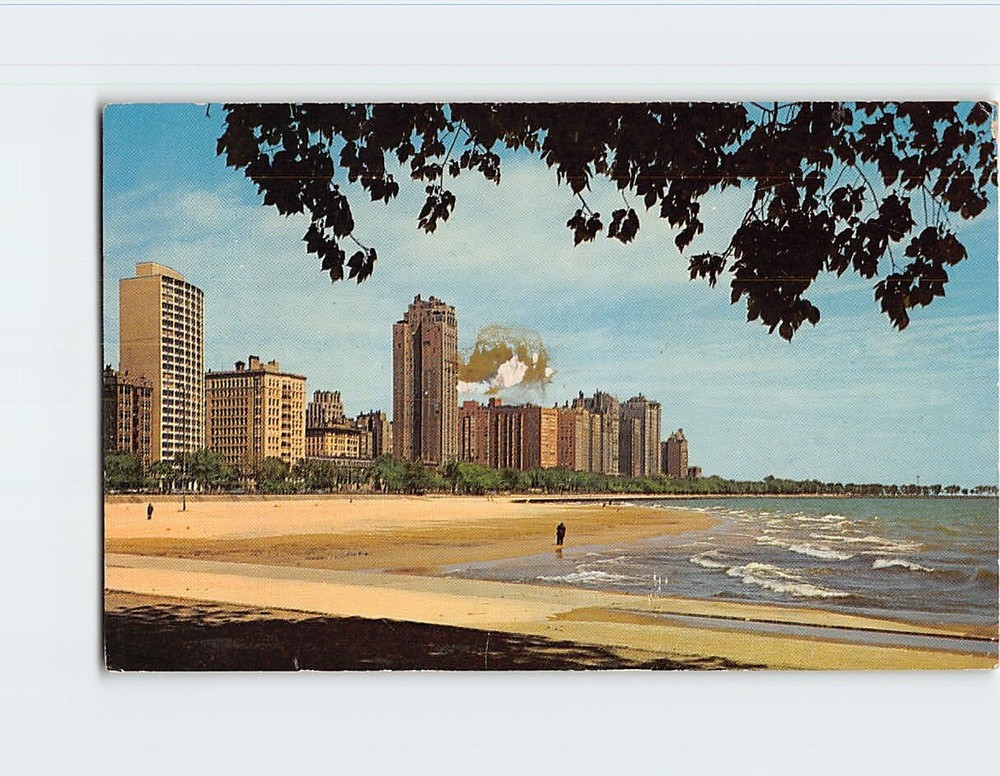 Postcard Oak Street Beach & Gold Coast Chicago Illinois