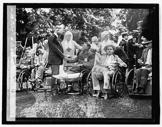 White House Washington DC Dwight Davis Garden Party 1926 Wheelchair Guests