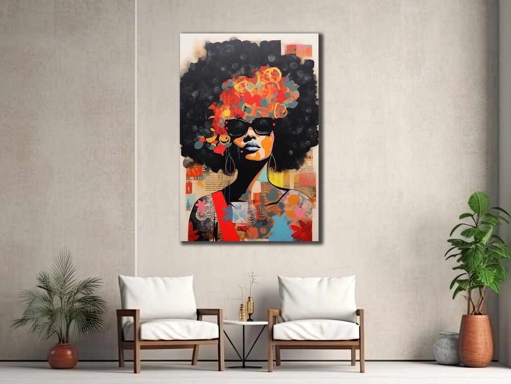 Colorful African Woman Elegant Paint Unframed Canvas Print Australian Wall Art