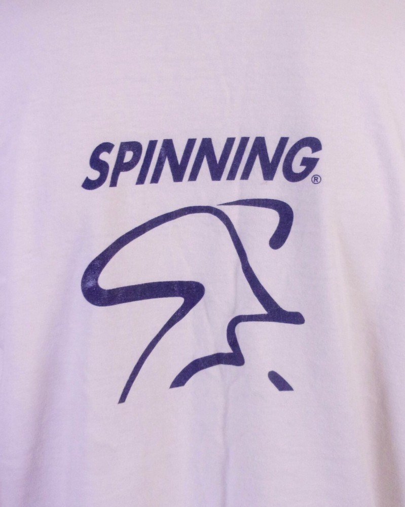 vintage 90s 00s Y2K retro Spinning Cycling T-Shirt Double 2 Sided Logo sz XL
