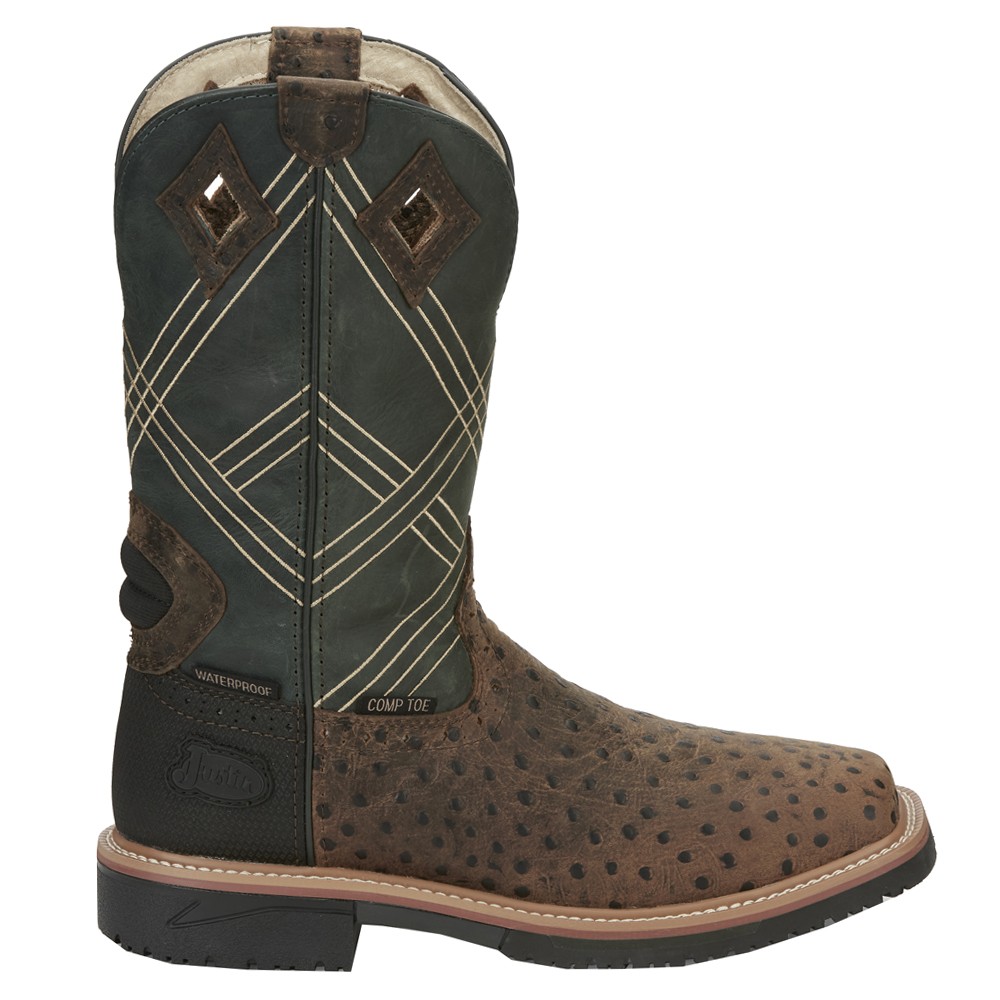 Justin Original Workboots Dalhart 12 Inch Waterproof Composite Toe Work Boots for Men
