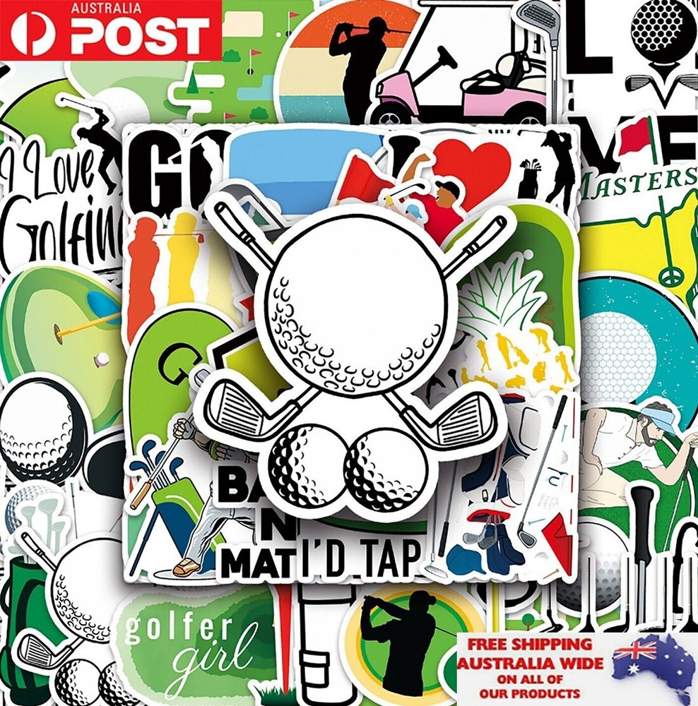 50pcs Green Sports Golf Sticker Pack Waterproof Graffiti Phone Decal Laptop Gift