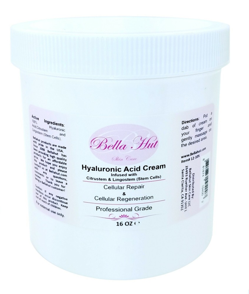 BELLAHUT -16 OZ. HYALURONIC ACID CREAM MOISTURIZER INFUSED BERRY ORANGE STEMCELL-image