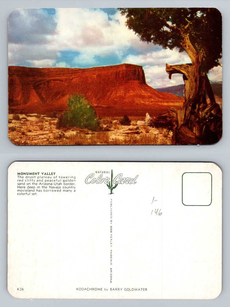 Monument Valley, AZ-Arizona, Scenic Red Cliffs Desert Plateau Vintage Postcard