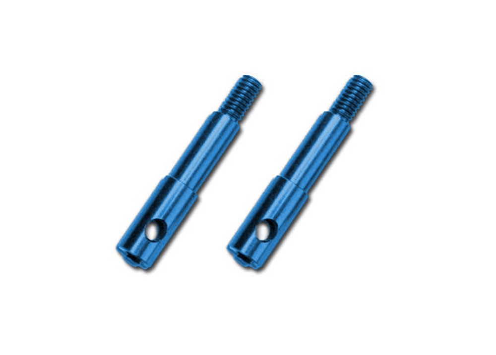 Traxxas 1/10 Jato 3.3 * FRONT LEFT/RIGHT WHEEL SPINDLES - BLUE ALUMINUM * 5537X