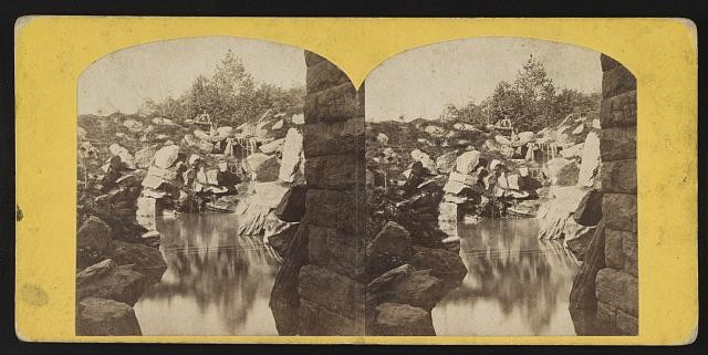 Photo:New York City Central Park Waterfall George Stacy 1865 Stereo View