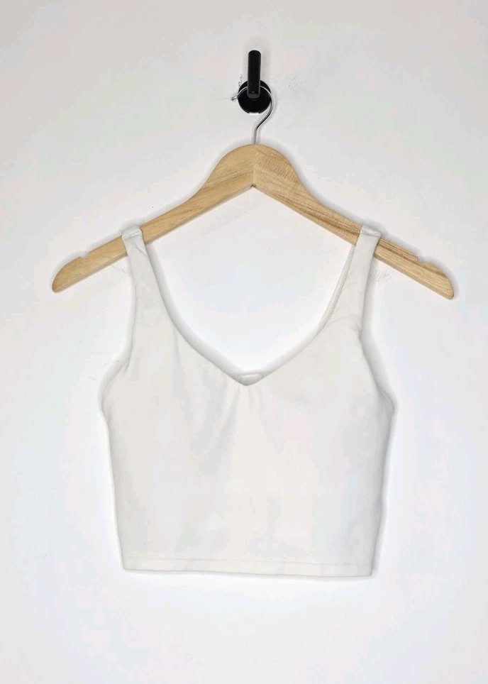 OFFLINE By Aerie Real Me Low Key Crop Tank Top Women's Size Medium White