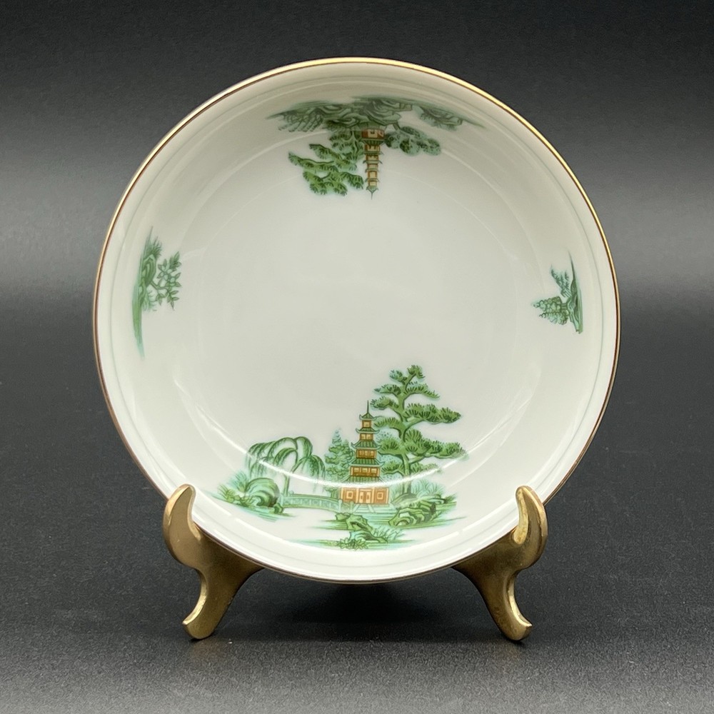 Vintage Narumi China Green Willow Dessert Bowl 5.25” Made In Japan