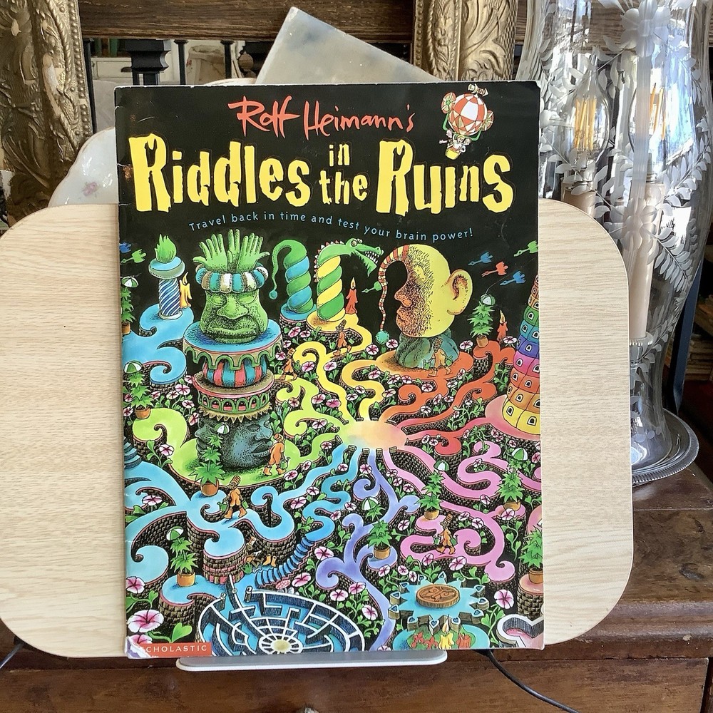 Rare Vintage 1999 Rolf Heimann’s Riddles in the Ruins Puzzle Book Scholastic PB