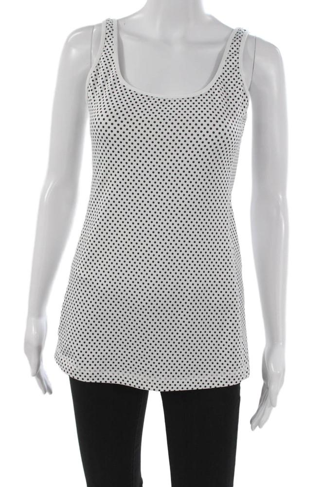 Lululemon Women Basic Polka Dot Scoop Neck Sleeveless Tank White Size 6Free Shipping in US $100+ Orders | $6.95 Orders Below