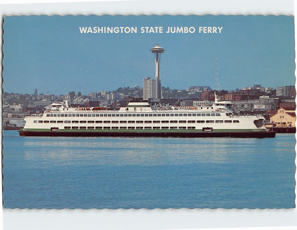Postcard MV Spokane Washington State Jumbo Ferry Washington USA