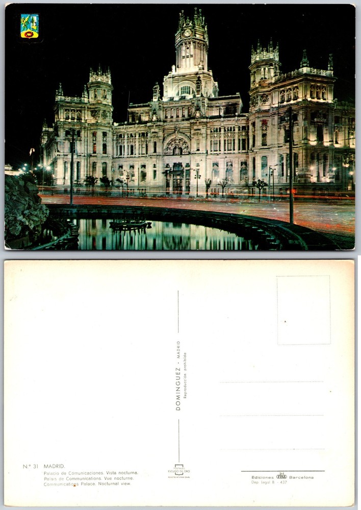 Continental Palacio De Comunicaciones Madrid Postcard