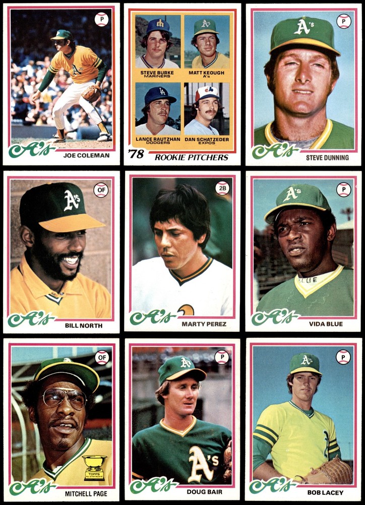 1978 Topps Oakland Athletics Near Team Set 7 - NM 4614320 (27 / 29 cards)