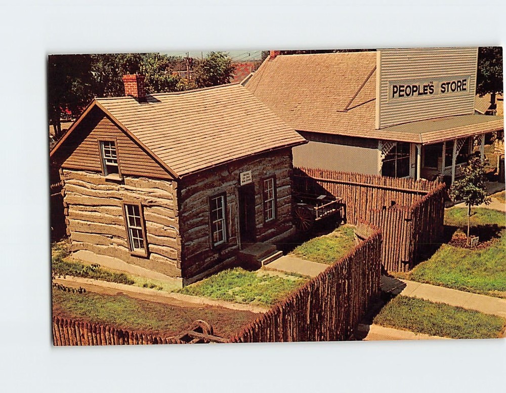 Postcard The Elm Creek Indian Fort Pioneer Village Cowles Nebraska