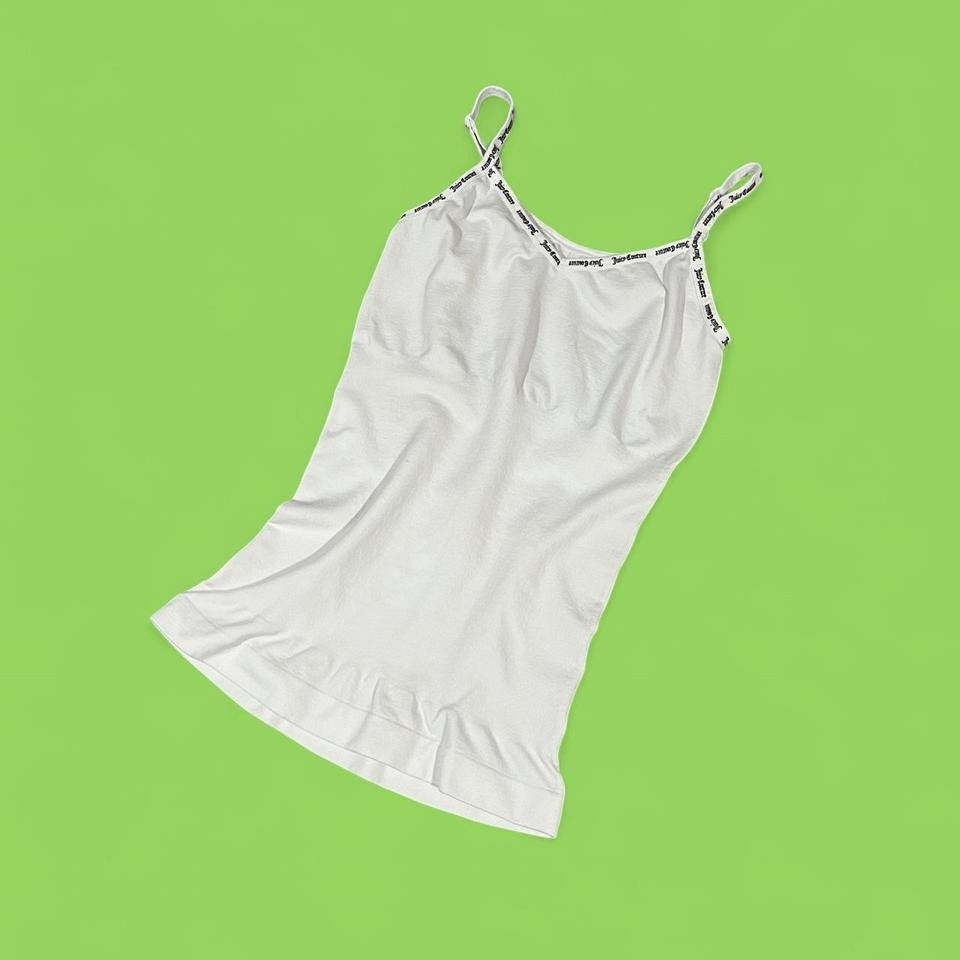 Juicy Couture white cami y2k top  size medium adjustable spaghetti straps