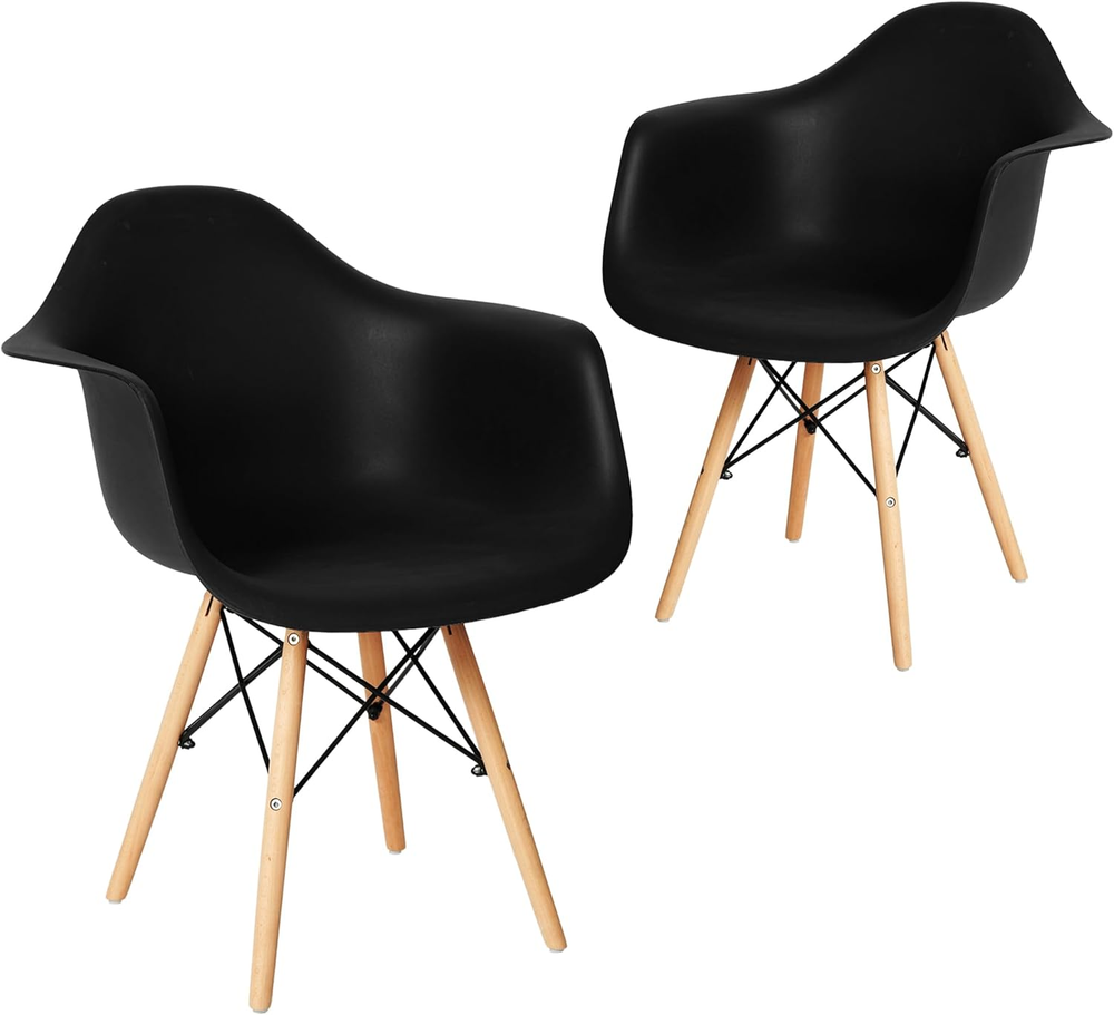 Mid-century modern molded shell lounge chair with natural wood legs