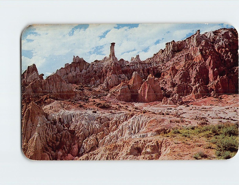 Postcard Colorful Formations in Hell's Half Acre Wyoming USA